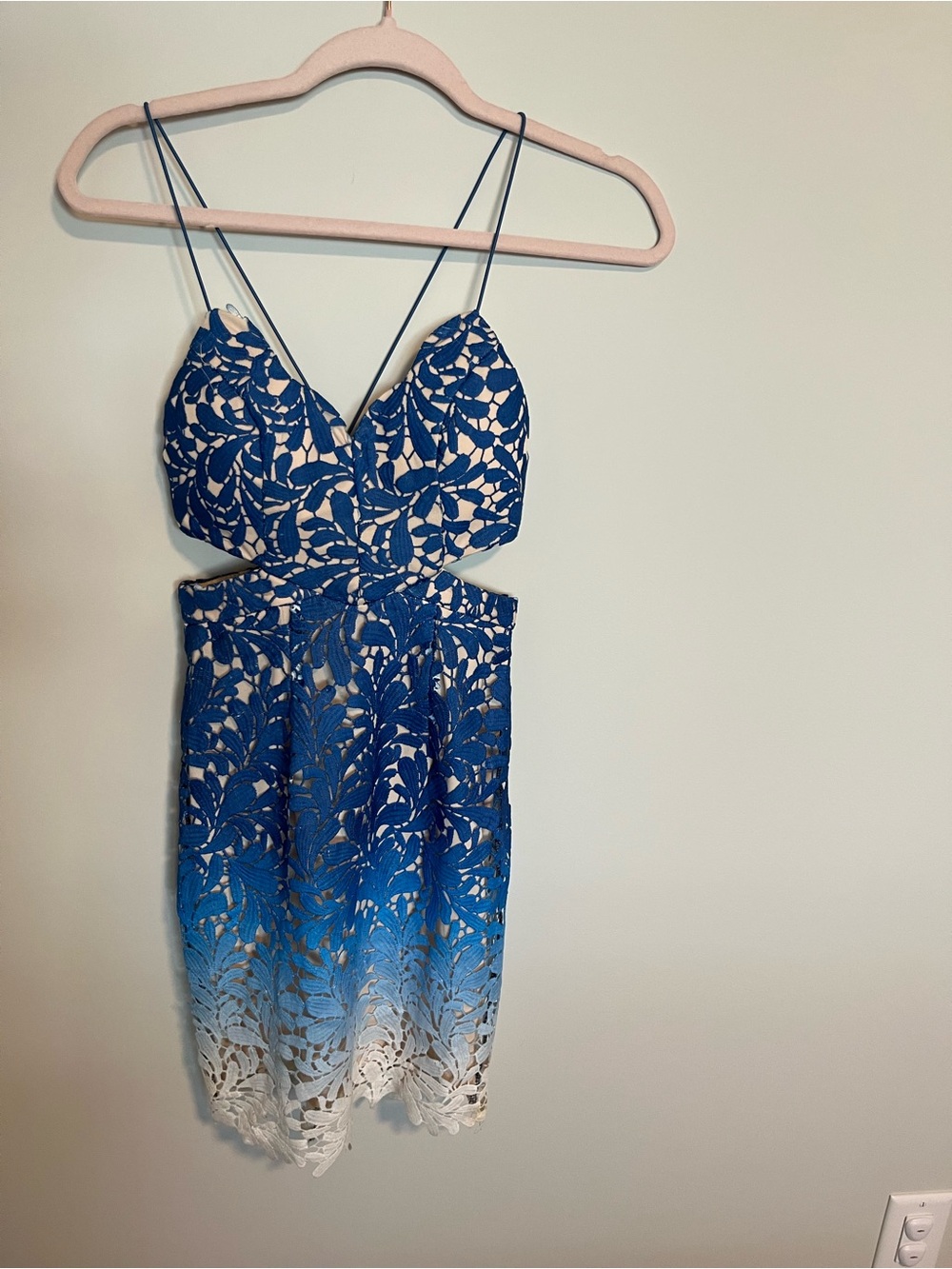 Angel Biba Blue and White Lace Ombre Dress